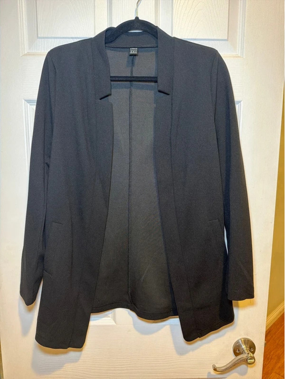 SHEIN Black Open Front Longline Blazer Cardigan Size Medium